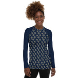 Navy Sketched Stars Women's Rash Guard *
