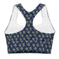Navy Sketched Stars Sports Bra *